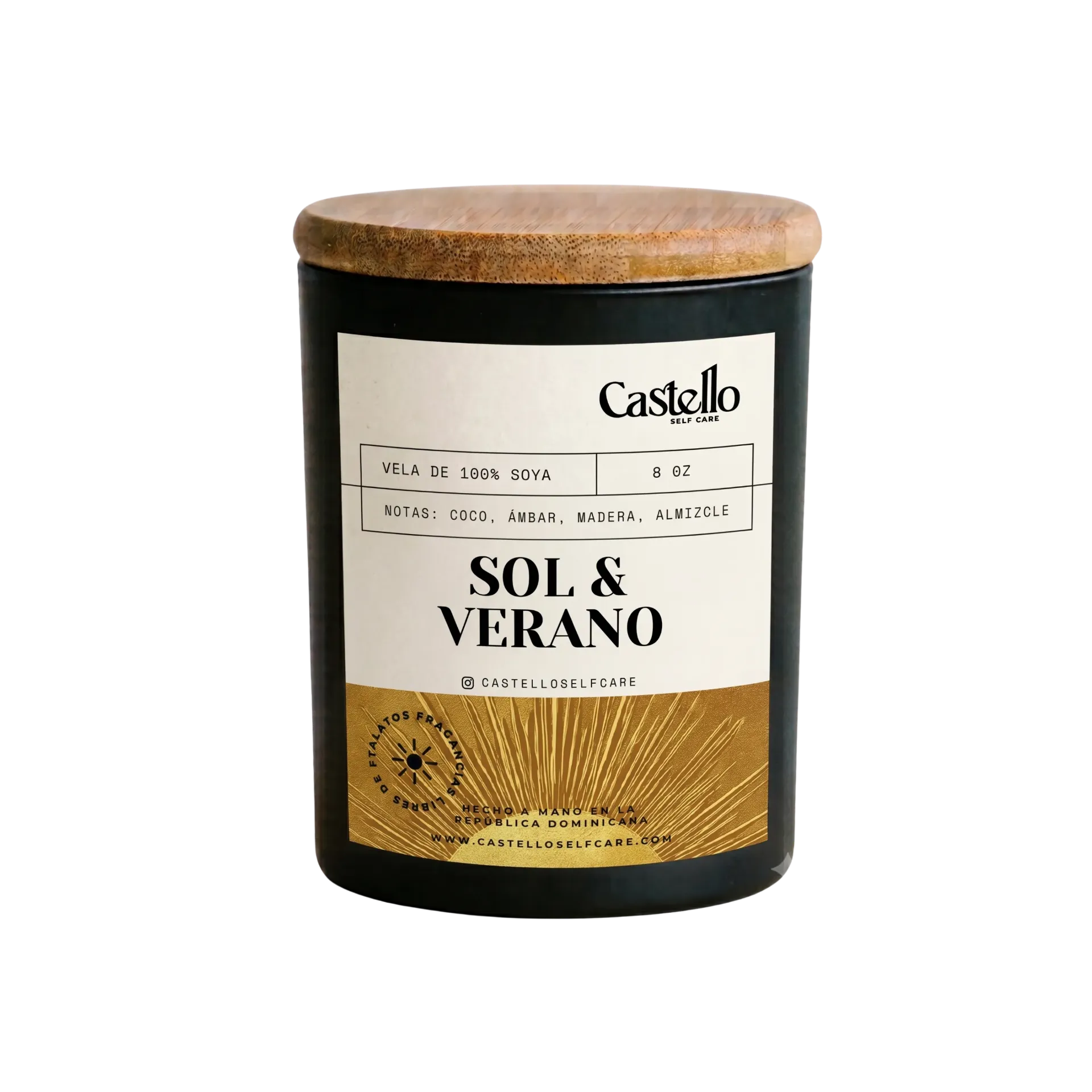 Sol & Verano (Jarra de Vidrio Negra Matte 8 oz)
