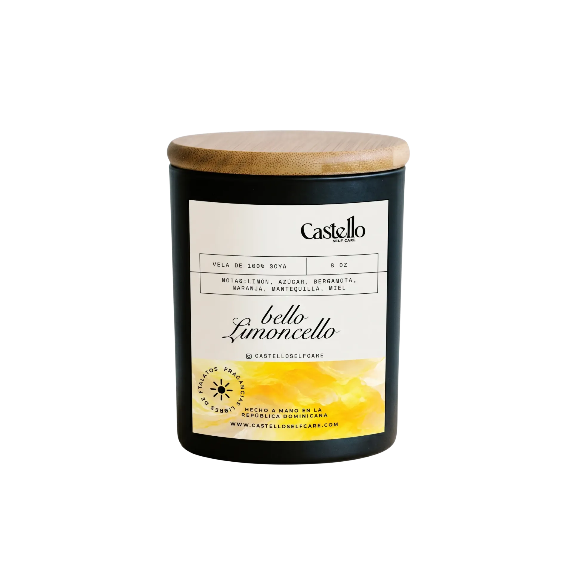 Bello Limoncello (Jarra de Vidrio Negra Matte 8 oz)