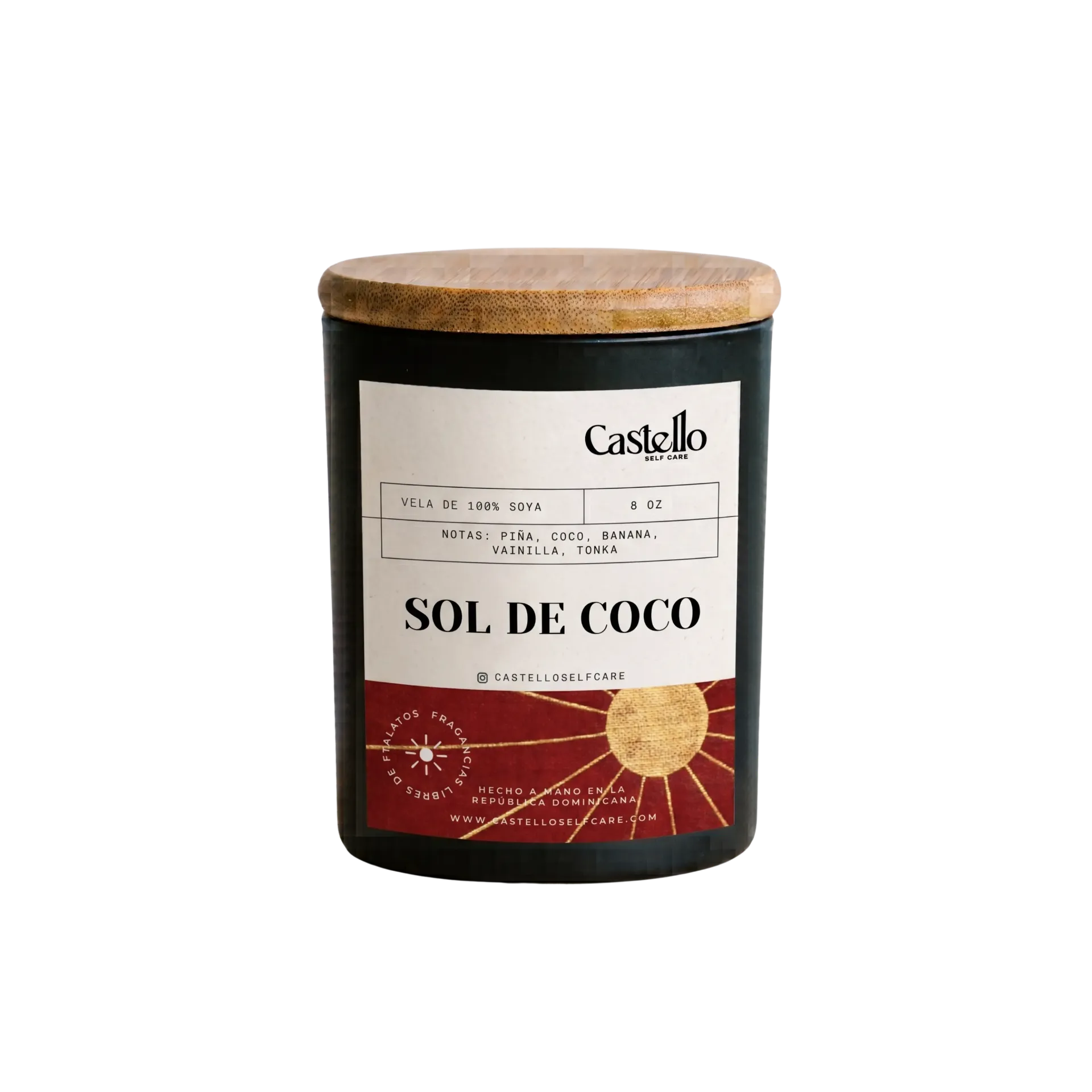 Sol de Coco (Jarra de Vidrio Negra Matte 8 oz)
