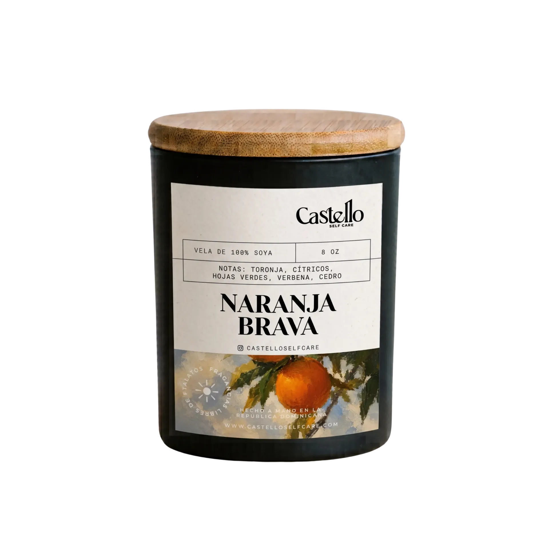 Naranja Brava (Jarra de Vidrio Negra Matte 8 oz)